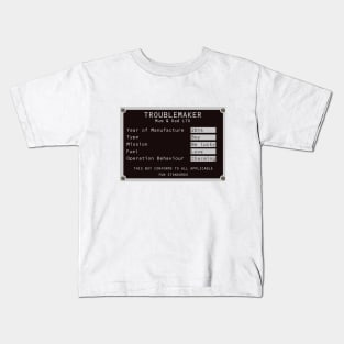 Boy Troublemaker Son Child Identification plate Kids T-Shirt